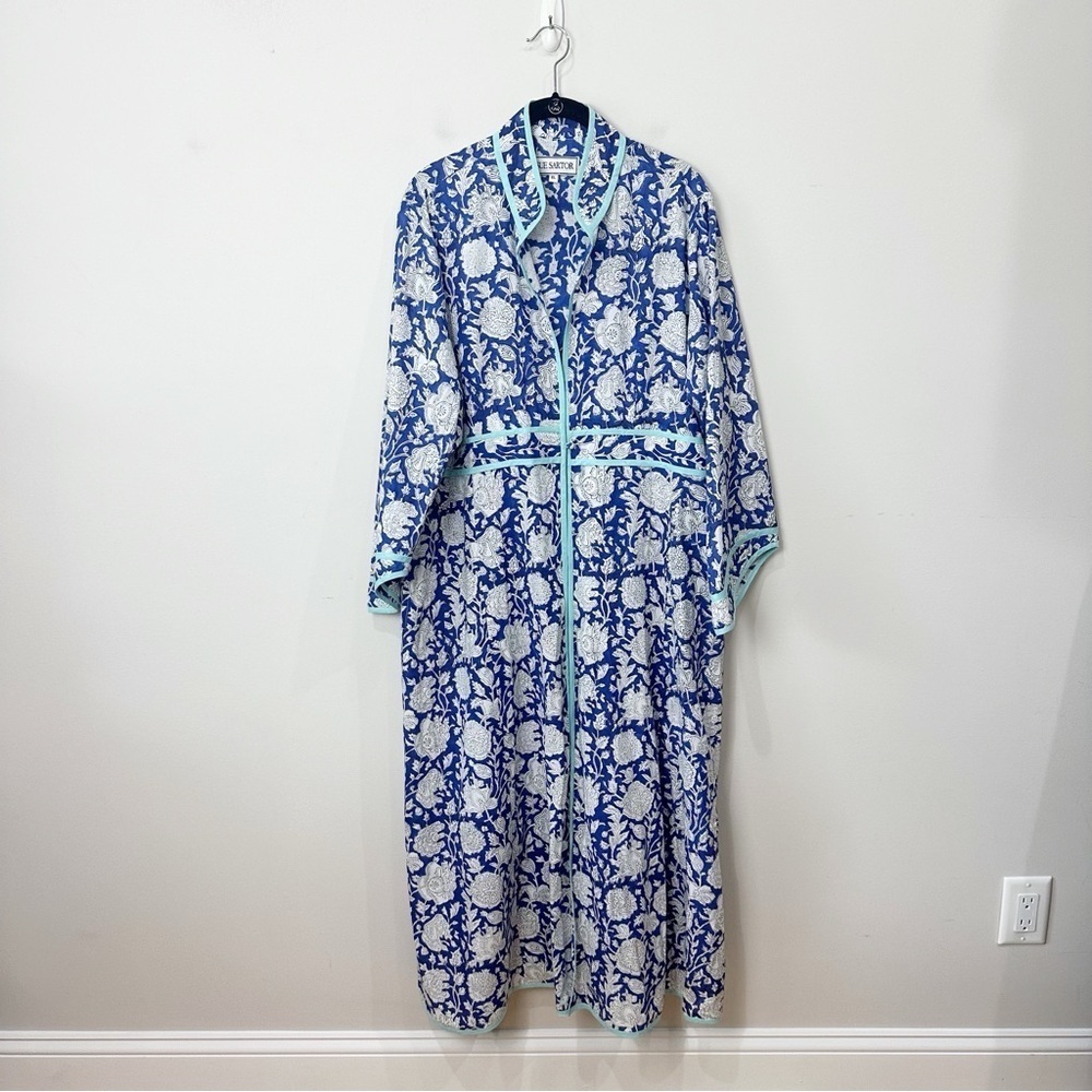 Sue Sartor Kimono Duster Blue Floral - Picture 2 of 10